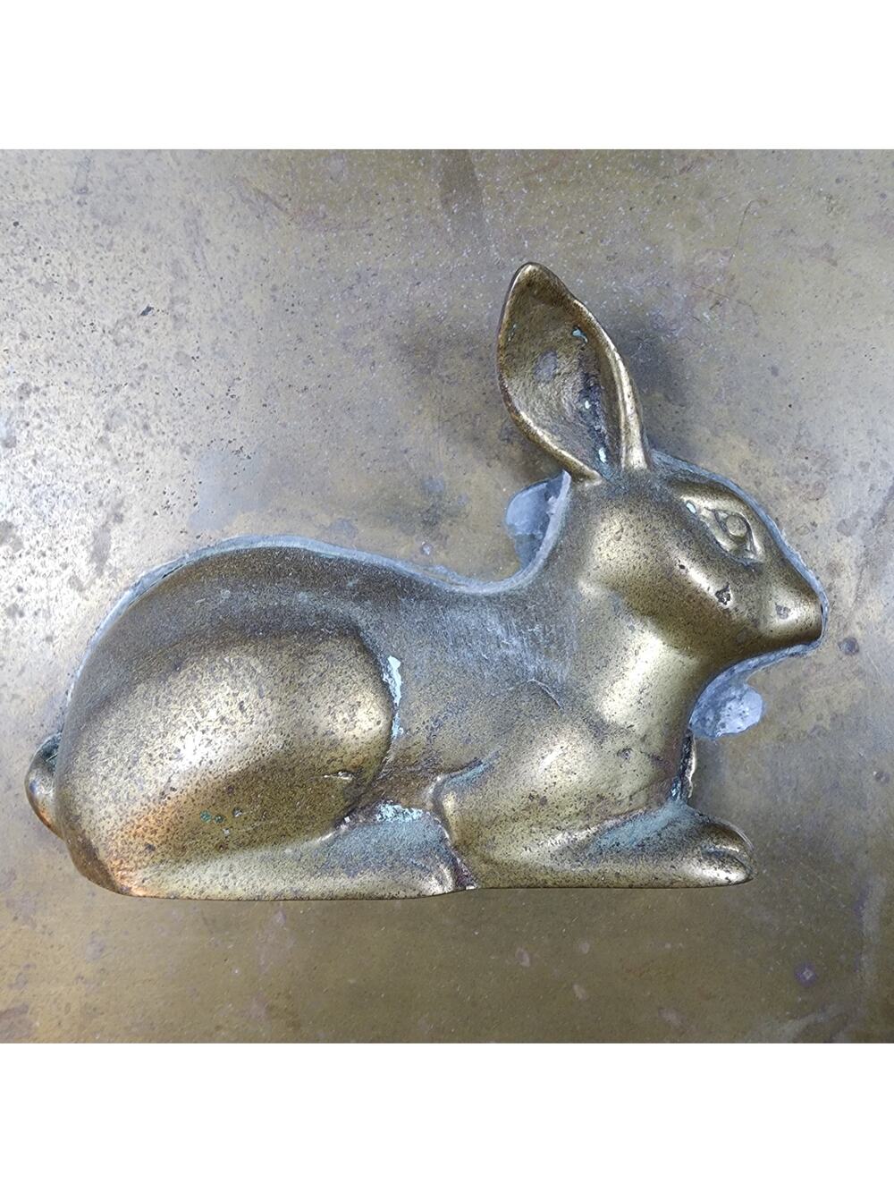 Vintage Brass Bunny Rabbit Plate